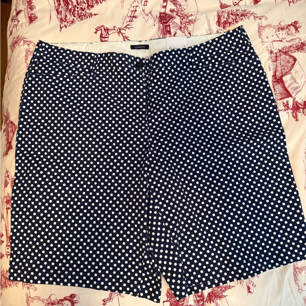 Lands' End Navy Polka Dot Women's Shorts
